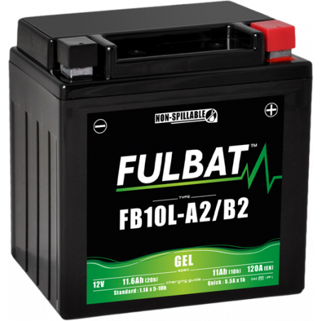 Batterie FULBAT FB10L-A2/B2 GEL  (YB10L)  11,6Ah 120A