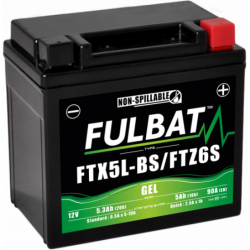 Batterie FULBAT FTX5L-BS / FTZ6S GEL (High Capacity)  4,2Ah 90A
