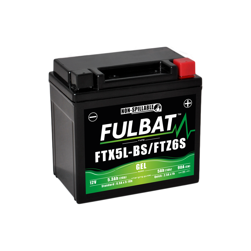Batterie FULBAT FTX5L-BS / FTZ6S GEL (High Capacity)  4,2Ah 90A