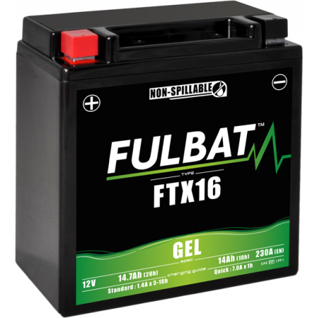 Batterie FULBAT FTX16 GEL  (YTX16)  14,7Ah 230A