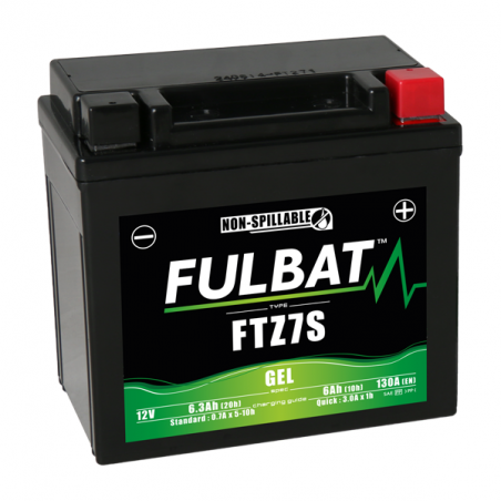 Batterie FULBAT FTZ7S GEL  (YTZ7S)  6,3Ah 130A