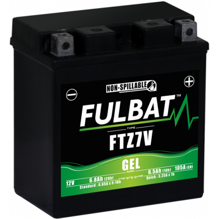 Batterie FULBAT FTZ7V GEL  (YTZ7V)  6,8Ah 105A
