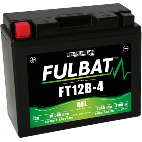 Batterie FULBAT FT12B-4 GEL  (YT12B)  10,5Ah 210A