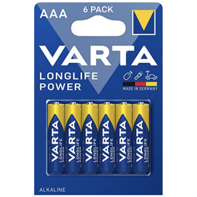 Pack de 6 piles varta AAA 1,5V Alcaline