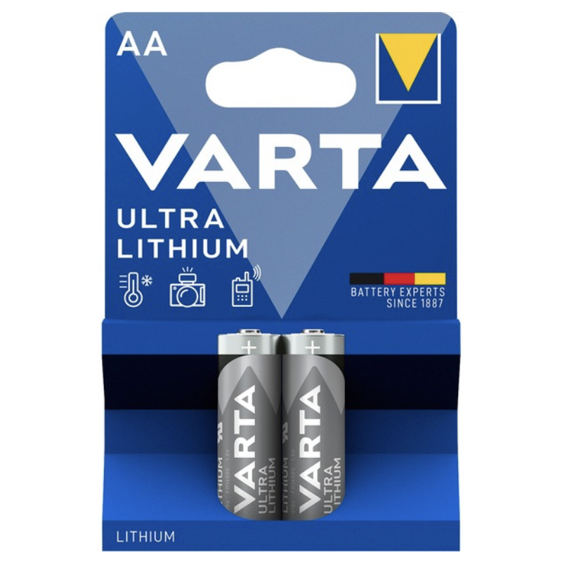 Pack de 2 piles varta AA 1,5V Lithium