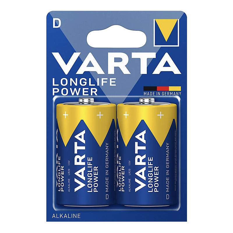 Pack de 2 piles varta D 1,5V Alcaline