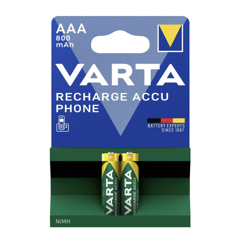 Pack de 2 piles varta AAA 1,2V NiMH