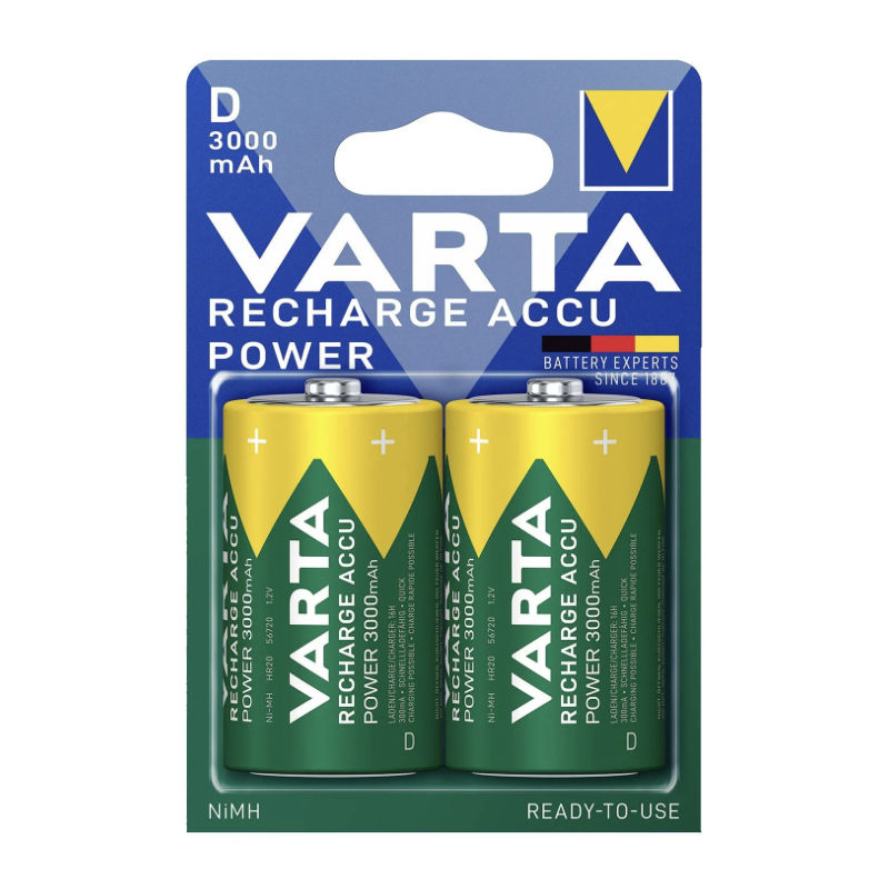 Pack de 2 piles varta D NiMH