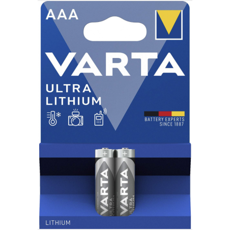 Pack de 2 piles varta AAA lithium