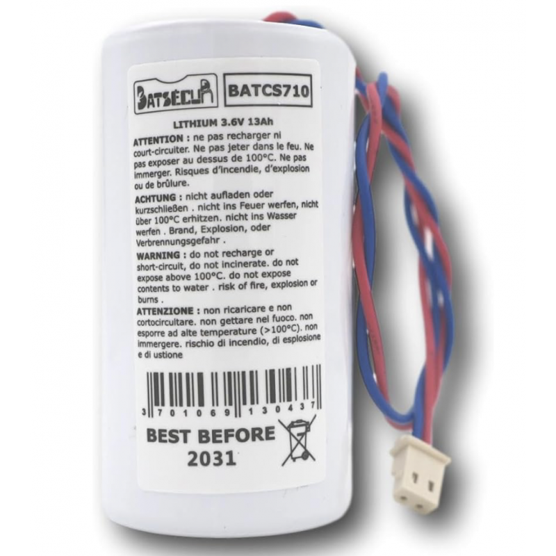 BATTERIE SYSTEME ALARME BATSECUR BATCS710 3.6V 13AH