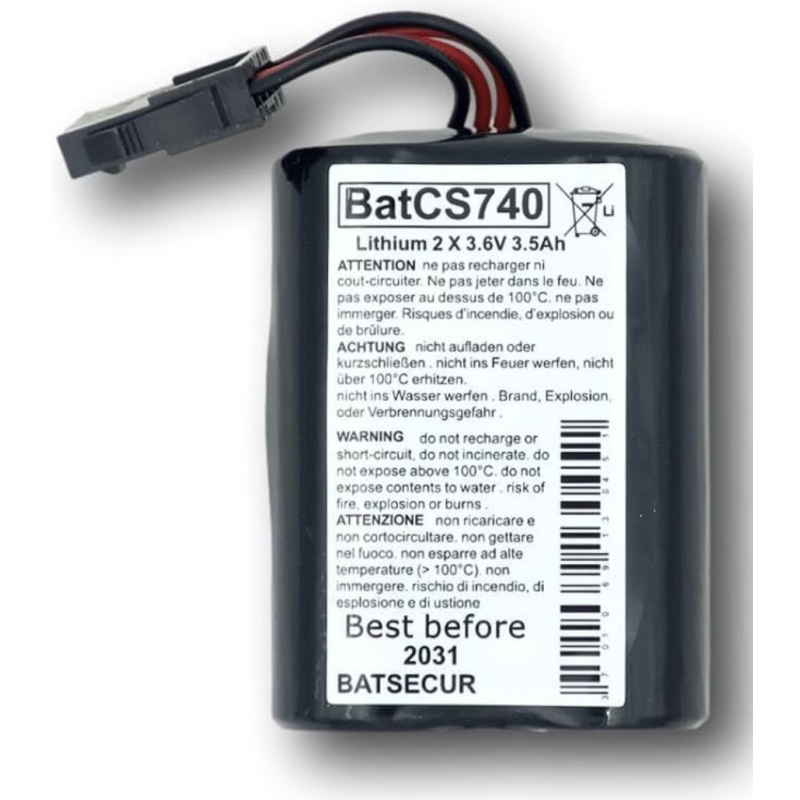BATTERIE SYSTEME ALARME BATSECUR BATCS740 3.6V 3.5AH