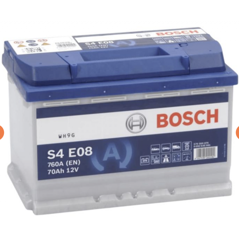BATTERIE BOSCH START STOP EFB S4E08 12V 70AH 760A(EN) L3
